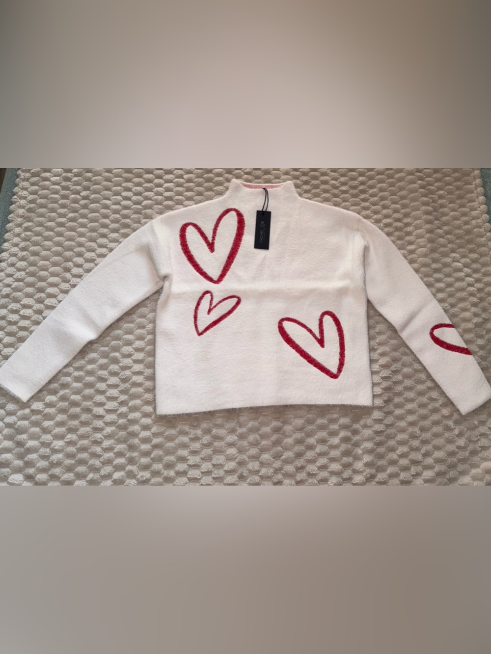 Rachel Zoe Mock Neck Heart Sweater - NWT